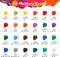 Iridescent Acrylic Paint Set with 12 Brushes, 24 Colors (59ml, 2oz), for Artists, Kids, Beginners